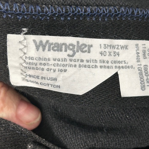 Wrangler Jeans Mens 40x30 Black Cowboy Cut Original Fit Made in USA NWT - Picture 8 of 12